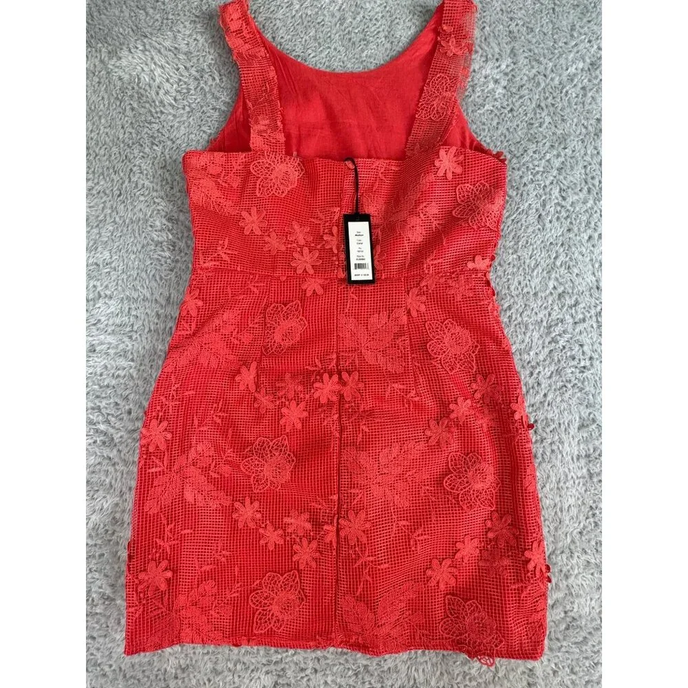 Romeo Juliet Couture Coral Lace Overlay Sleeveless Dress Medium Womens NWT Core - Picture 7 of 16